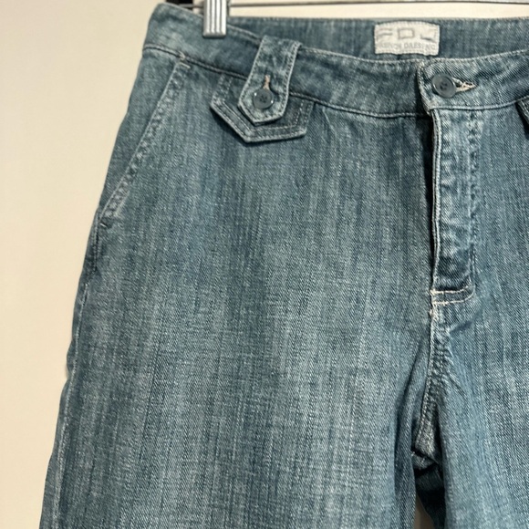 NWOT Women’s Sz: 6 FOJ Wide Leg Sailor Pant Jeans. Cuffed Wide Hem. Medium Wash - Picture 10 of 16